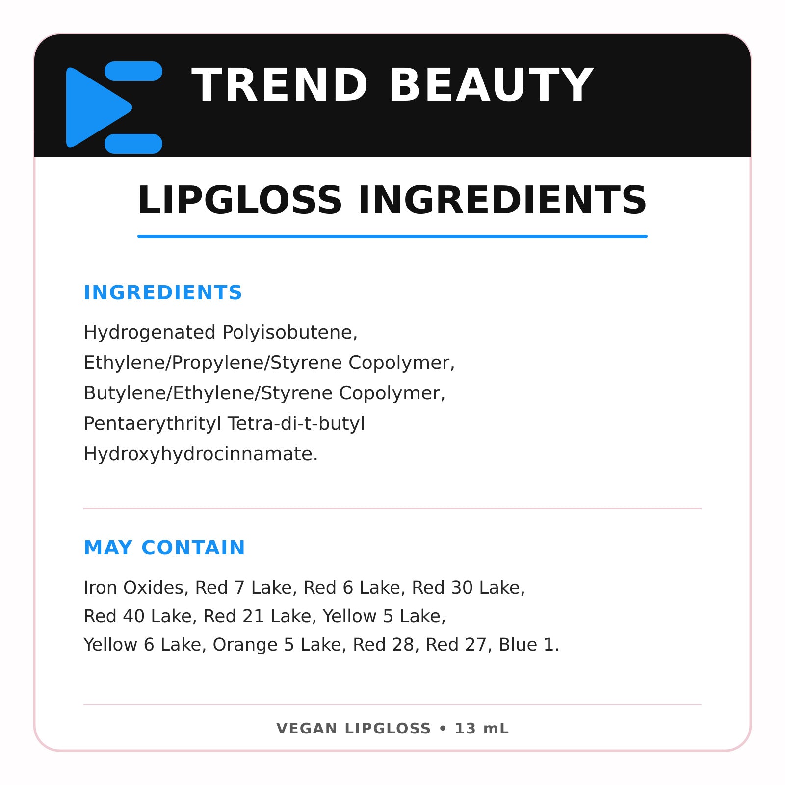 TREND BEAUTY High-Shine Vegan Lipgloss – 13 mL