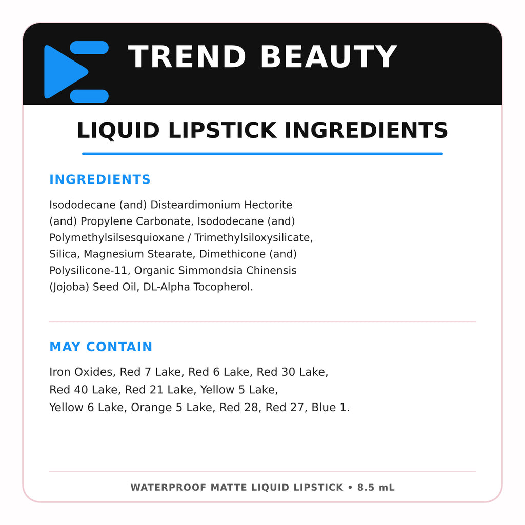Waterproof Matte Vegan Liquid Lipstick