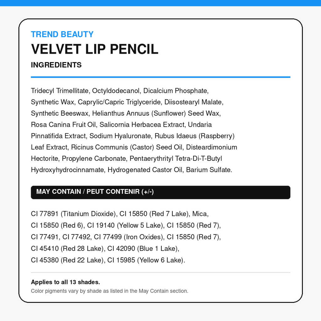 TREND BEAUTY Velvet Lip Pencil